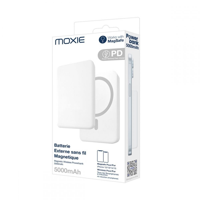 Batterie de secours compatible MagSafe 5000 mAh - Blanc