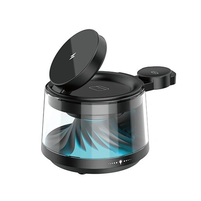 Chargeur sans fil 5 en 1 WiWU Flow avec lumière d'ambiance et haut-parleur Bluetooth