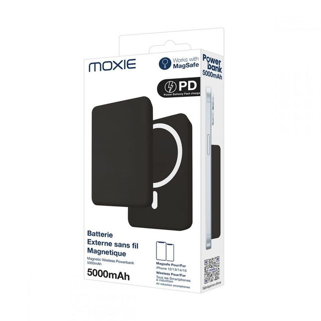 Batterie de secours compatible MagSafe 5000 mAh - Noir