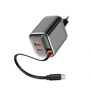 Chargeur WiWU Wi-G020 67W GaN avec port USB-C rétractable