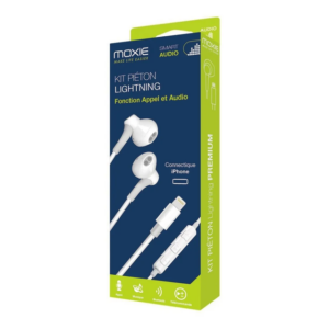 Kit piéton stéréo Lightning iPhone 7 à 14 Pro Max - Blanc