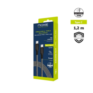 Câble Nylon ultra résistant embouts renforcés Type-C/C 1.2m