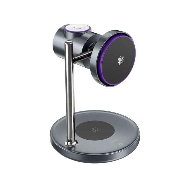 Chargeur sans fil WiWU qi2.2 3-en-1 Space Station Air-cooled Magnetic Black