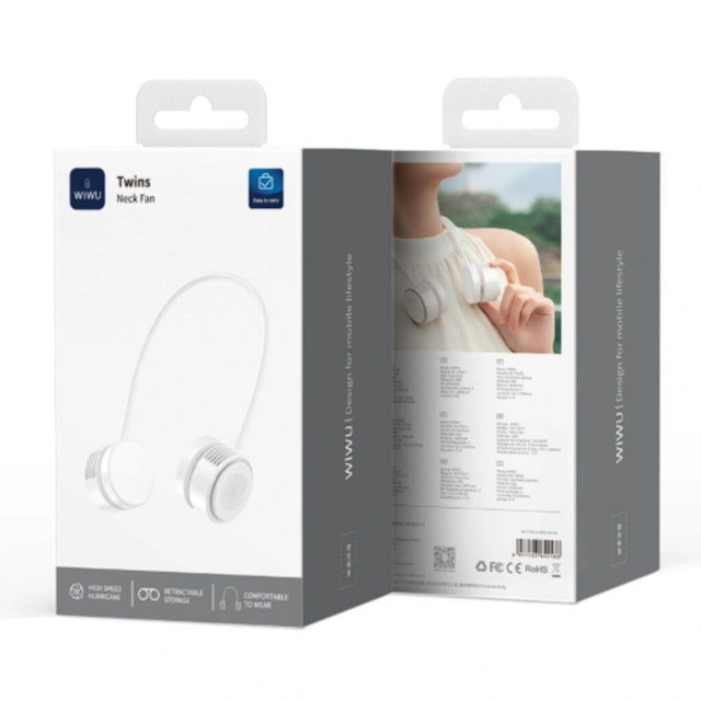Ventilateur de cou WiWU Twins Neck Fan White