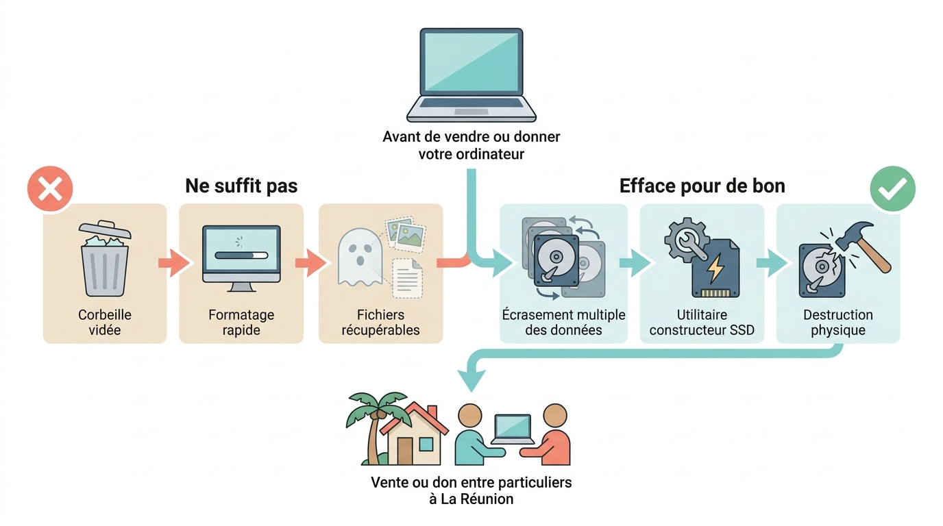 Effacer définitivement ses données avant de vendre son ordinateur : le mode d’emploi